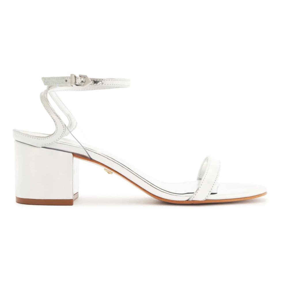 SCHUTZ NWOB Skye Mid Block Specchio Leather Sandal 11